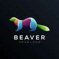 Logo illustration beaver gradient colorful style