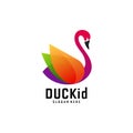 Logo illustration duck gradient colorful style