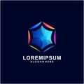 Logo illustration hexagon gradient colorful