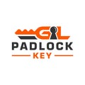 logo illustration of a padlock with the letters GL