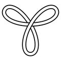 Logo infinity loop, knot three loops, celtic unity infinite union