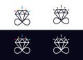 Logo of an infinity symbol and a diamond. Vector Editable Stroke