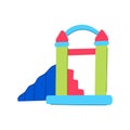 logo inflatable castle cartoon vector illustration Royalty Free Stock Photo