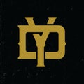 Logo initial DY or YD with monogram style Royalty Free Stock Photo