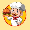 The logo inspiration for the burger restaurant with the chef