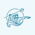 Poseidon Logo Inspiration for Animal Guard, Conservationist Royalty Free Stock Photo