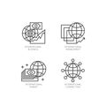 Logo of International Business, Management, Marketing, Market, Connection, Isolated Linear Design Concept