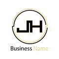 Logo JH Business Letter Logo Design With Simple style