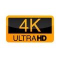 Logo 4K Ultra HD. Vector illustration of 4K video