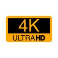 Logo 4K Ultra HD. Vector illustration of 4K video