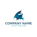 Premium Blue Rabbit Gradient Logo Royalty Free Stock Photo