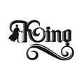 Logo king with silhouette of king with lettering
