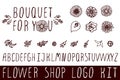Logo kit for flower shops Royalty Free Stock Photo