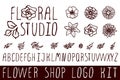 Logo kit for flower shops Royalty Free Stock Photo