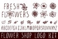 Logo kit for flower shops Royalty Free Stock Photo