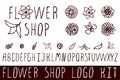 Logo kit for flower shops Royalty Free Stock Photo