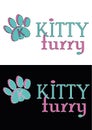 Logo kitty, furry, cat logo,paw, cartoon logo, design logo Royalty Free Stock Photo