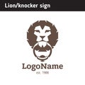 Logo knocker in the form of a lion`s head