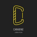 Vector Simple Logo Template Carabine Royalty Free Stock Photo