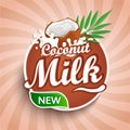 Logo, label of fresh coconut milk.