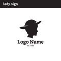 Logo lady in hat perfume, fashion, shop
