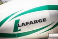Logo of Lafarge Ciments on a concrete mixer truck. Royalty Free Stock Photo