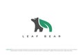 logo leaf bear silhouette animal Royalty Free Stock Photo
