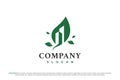 logo leaf building green nature