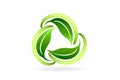 Logo leafs ecology recycle symbol icon Royalty Free Stock Photo