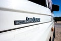 The logo of legendary classical off road Toyota Landcruiser on the J70 model Royalty Free Stock Photo