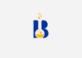 Logo Letter B and Beaker Glass. Chemistry, Chemical