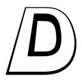 Logo letter d tall slender font letter d perspective height