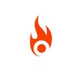 Logo letter O fire simple,clean Royalty Free Stock Photo