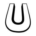 Logo letter u tall slender font letter u perspective height