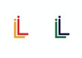 Logo letters double L and double I minimalist