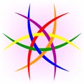 Logo of the LGBT community for lesbian, gay, bisexual, and transgender, vector circular pattern of six colors of the LGBT flag Royalty Free Stock Photo