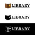 Logo for the library. Hand-drawn icon of an opened book. Royalty Free Stock Photo