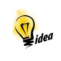 Logo of light bulb with concept ideas. Vector illustration