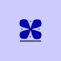 Logo like a blue flower shape