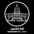 Circle Icon Capitol hill. vector illustration