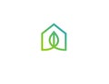 Logo linear icon eco house nature