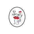 Logo lips vector illustration of circle design