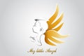 Logo little angel praying Royalty Free Stock Photo