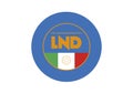 Logo of LND Lega Nazionale Dilettanti, black and white