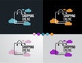 Logo online shopping set design icon for business template.Vector illustrator. Royalty Free Stock Photo