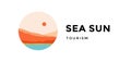 Logo, logotype, sign. Sea sun, tourizm Royalty Free Stock Photo