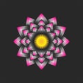 Logo lotus flower is an Buddhism symbol of purity, enlightenment, self-regeneration and rebirth, calm and balance lines art