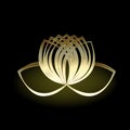 Logo gold lotus flower symbol of yoga vector image illustration graphic design Royalty Free Stock Photo