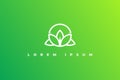 logo lotus flower monogram green