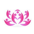 Logo lotus flower shape teamwork people vector image Royalty Free Stock Photo